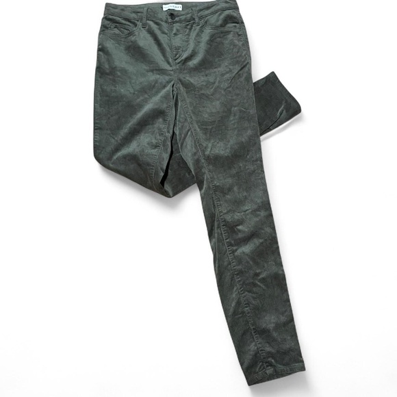 LOFT green corduroy high rise skinny pants perfect fall color size 4 - Picture 2 of 7